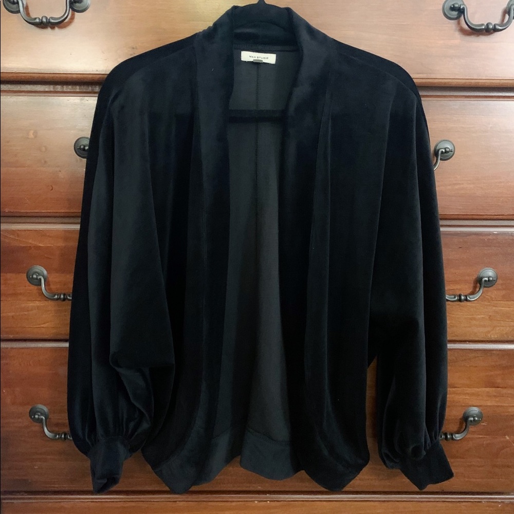 Black Suede Cardigan